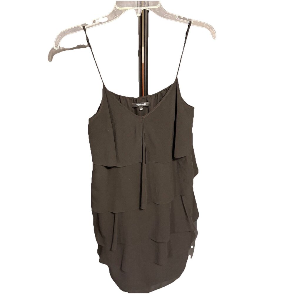 Madewell Black Tiered Ruffle Mini Dress - Size M Style# H3641
